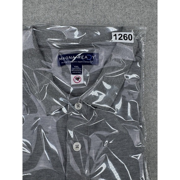 Magna Ready Shirt Mens XXL Gray Faux Polo Magnetic Buttons Adaptive Apparel - Picture 12 of 12